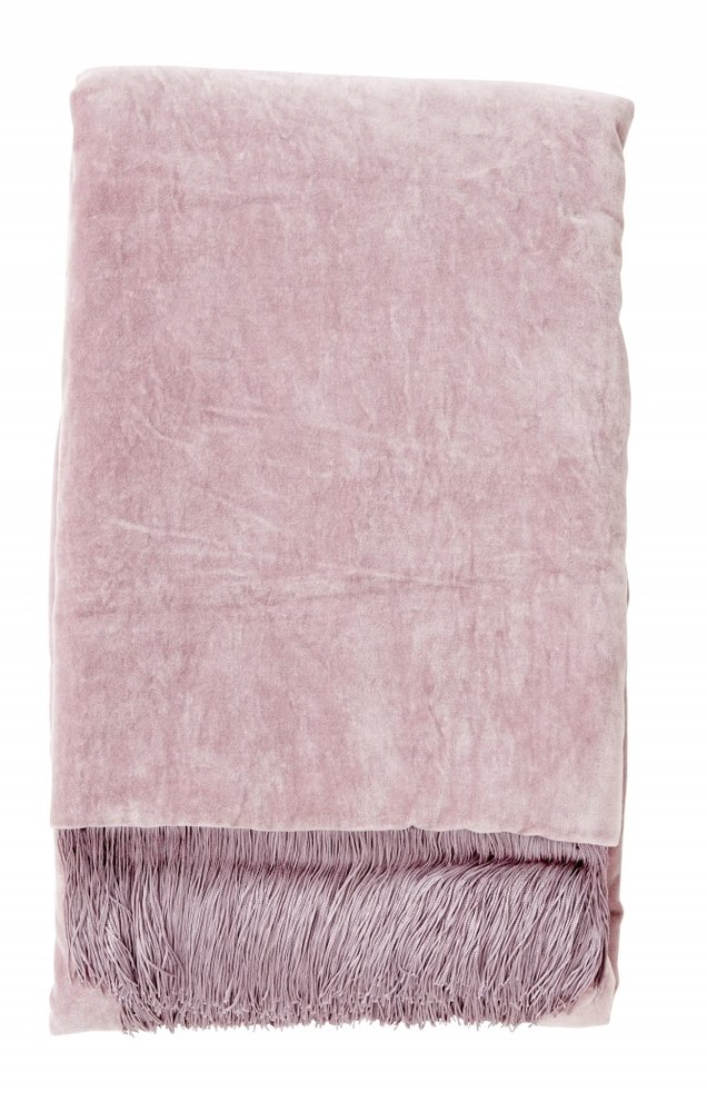 Nordal Velvet plaid with fringes - light purple