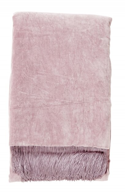 Nordal Velvet plaid med frynser - lys lilla