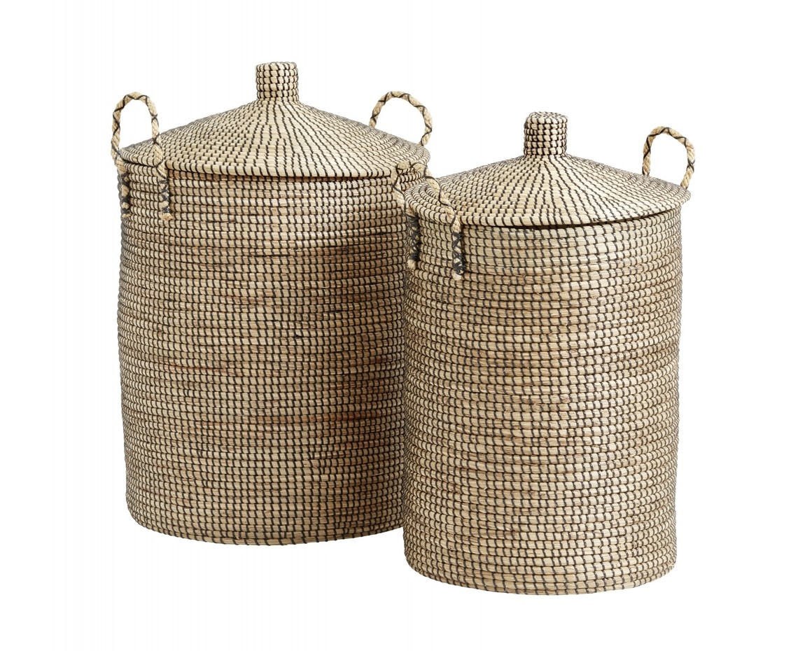 Nordal Laudy Wäschekörbe 2er-Set - natur / schwarz - LIVING AND CO.