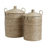 Nordal Laudy laundry baskets set of 2 pieces - natural / black