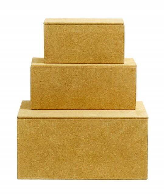 Nordal Box opbergdozen set van 3 stuks - geel