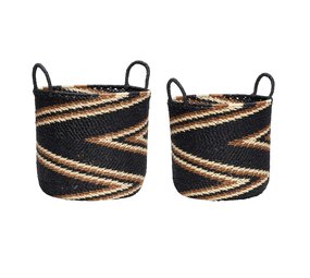 Hubsch Baskets with handles - set of 2 pieces