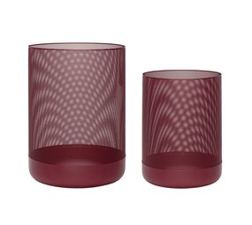 Hubsch Ronde manden metaal - bordeaux rood Hubsch Ronde manden metaal - bordeaux rood