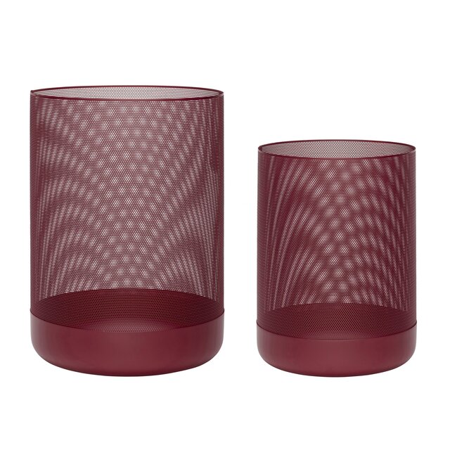 Hubsch Ronde manden metaal - bordeaux rood