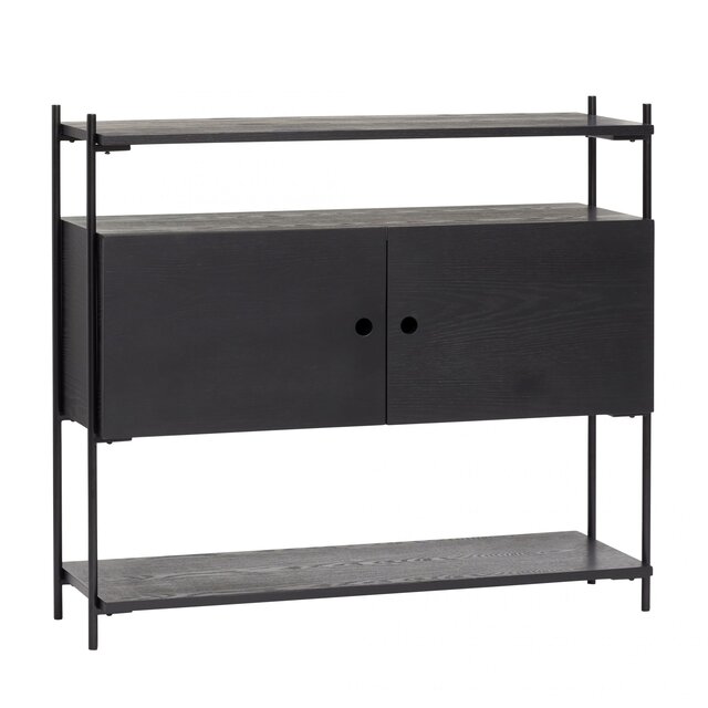 Hubsch Armario de madera / metal - negro