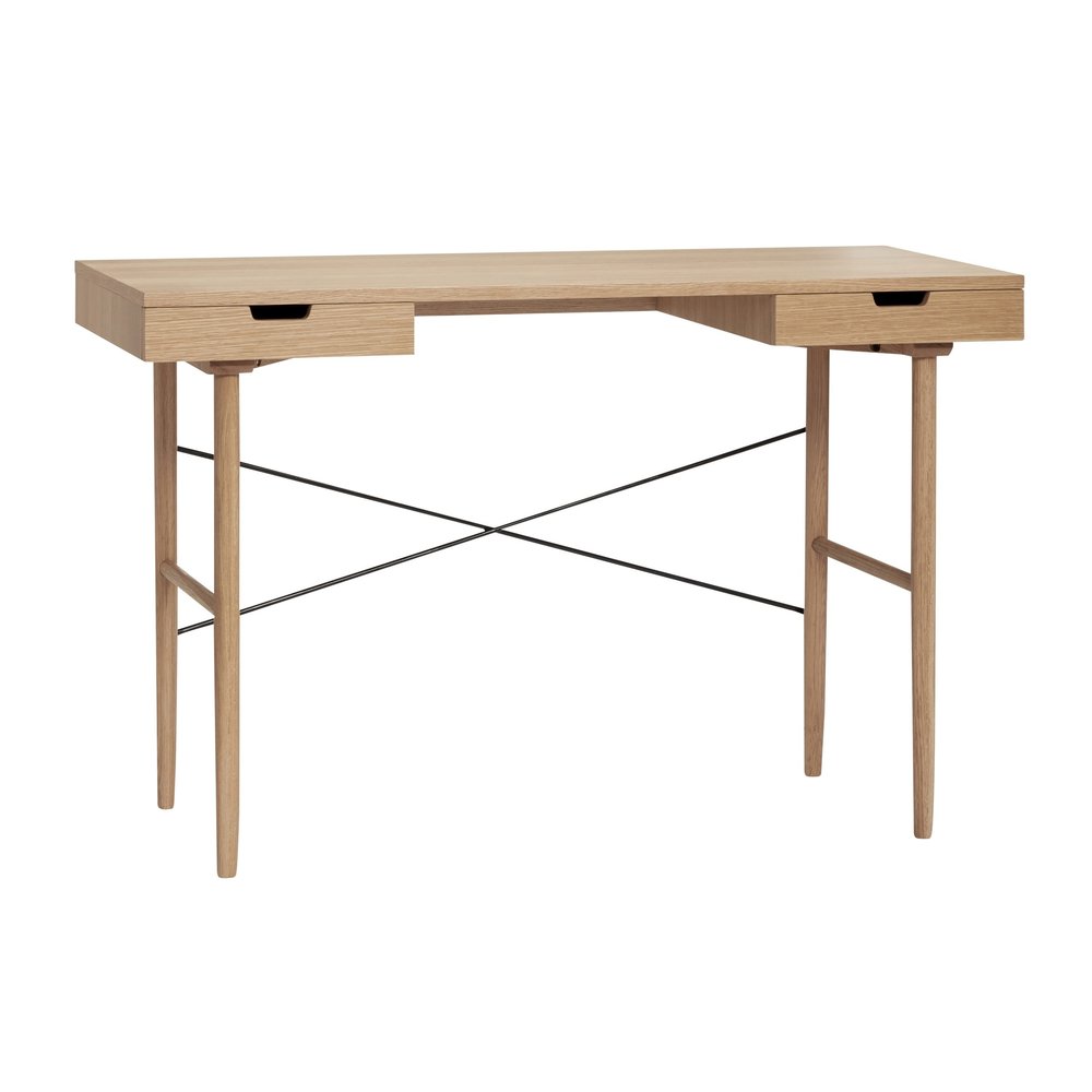 Hubsch Houten bureau met 2 opberglades - naturel Hubsch Houten bureau met 2 opberglades - naturel