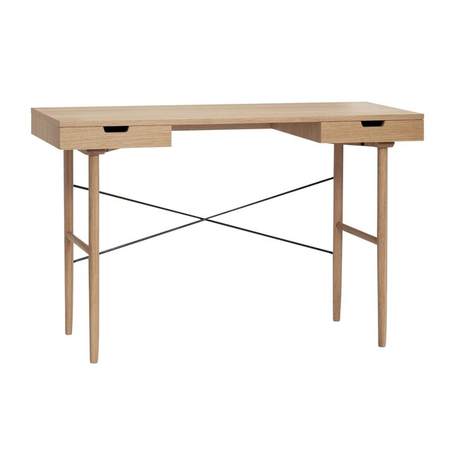Hubsch Houten bureau met 2 opberglades - naturel