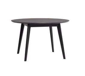 Hubsch Mesa de comedor redonda de madera - negro
