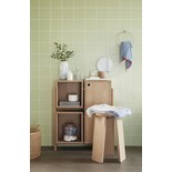 Hubsch Wooden cupboard with shelves and door - natural