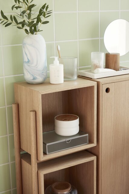 Hubsch Wooden cupboard with shelves and door - natural