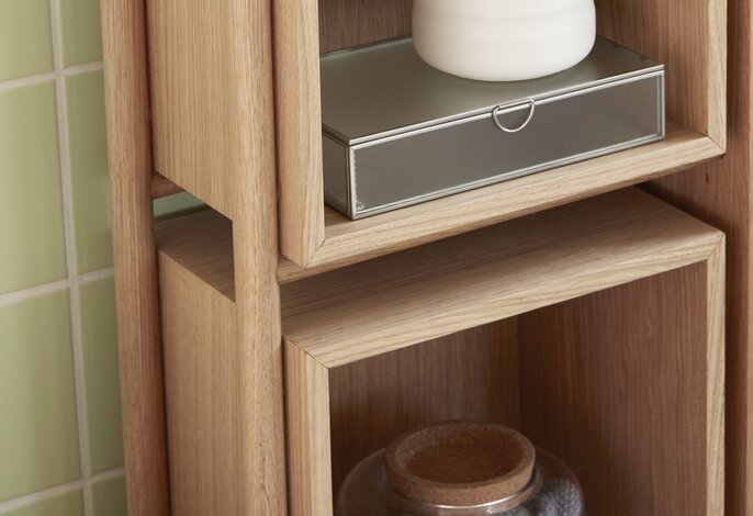 Hubsch Wooden cupboard with shelves and door - natural