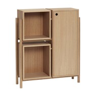 Hubsch Wooden cupboard with shelves and door - natural