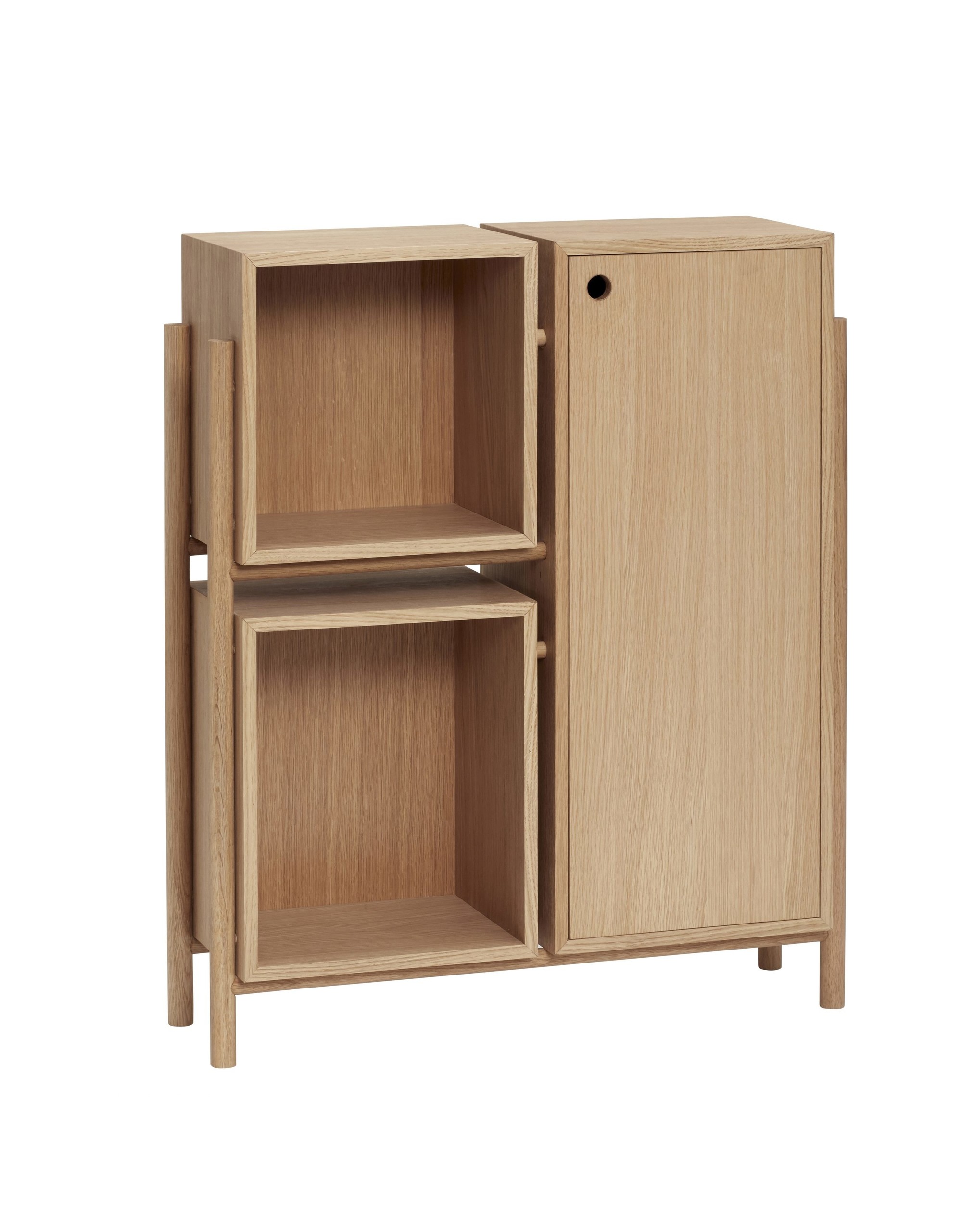 Hübsch wooden with shelves and door natural LIVING AND CO.