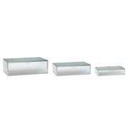 Hubsch Glass box matt silver - set of 3 pieces