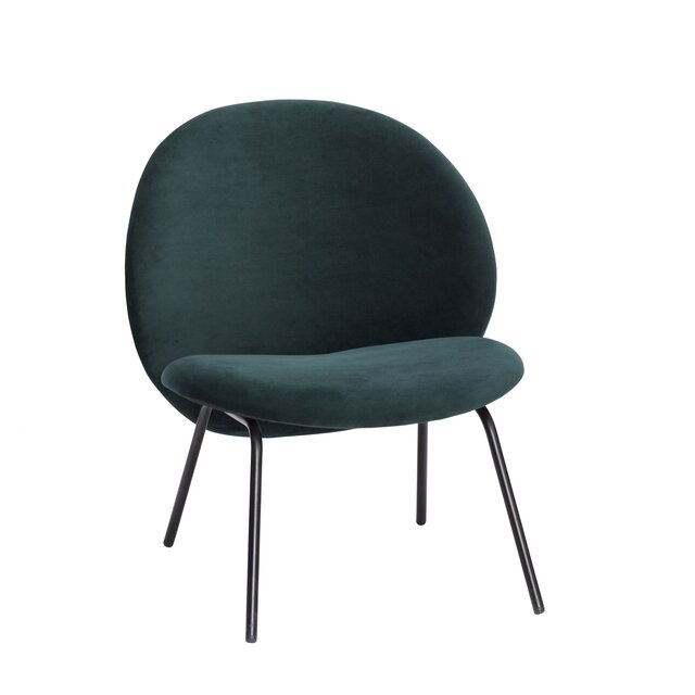 Hubsch Lounge chair with metal legs - green
