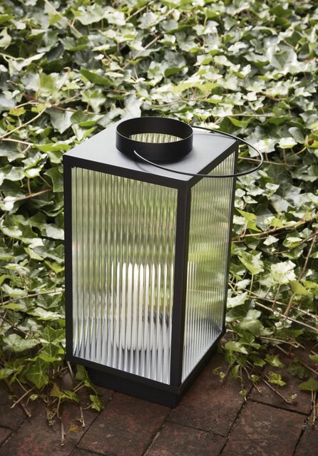 Hubsch Lanterne in metallo nero - set di 2 pezzi