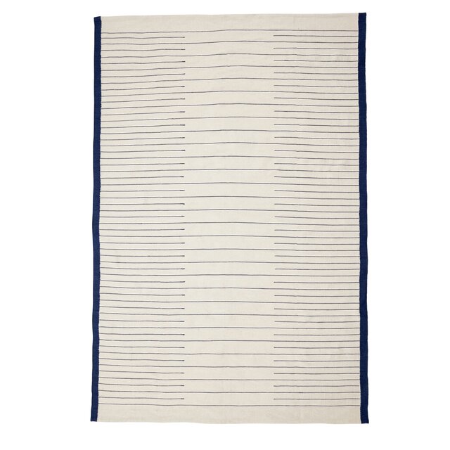 Hubsch Geweven vloerkleed - blauw/wit Hubsch Geweven vloerkleed - blauw/wit