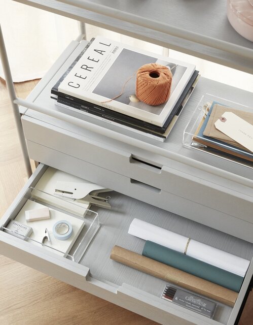 Hubsch Metal / wood rack - gray