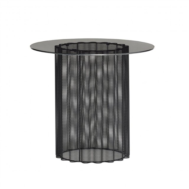 Hubsch Metal / glass side table - black