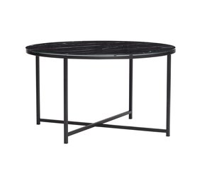 Hubsch Table basse métal / verre - marbre noir