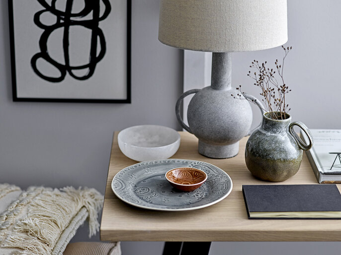Bloomingville Lámpara de mesa terracota - gris