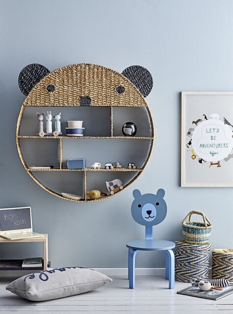 Bloomingville Mini Kruk beukenhout - naturel/zwart