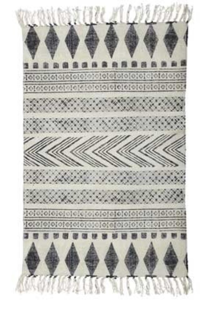 House Doctor Block vloerkleed katoen wit grijs 160x230 House Doctor Block vloerkleed katoen wit grijs 160x230