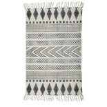 House Doctor Block-Teppich aus Baumwolle weiß grau 160x230 House Doctor Block-Teppich aus Baumwolle weiß grau 160x230