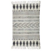 House Doctor Block rug cotton white grey 160x230