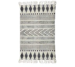 House Doctor Block tæppe bomuld hvid grå 160x230