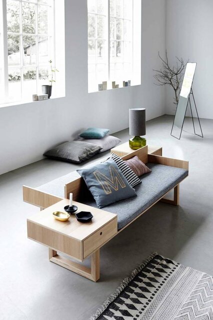 House Doctor Block rug cotton white grey 160x230