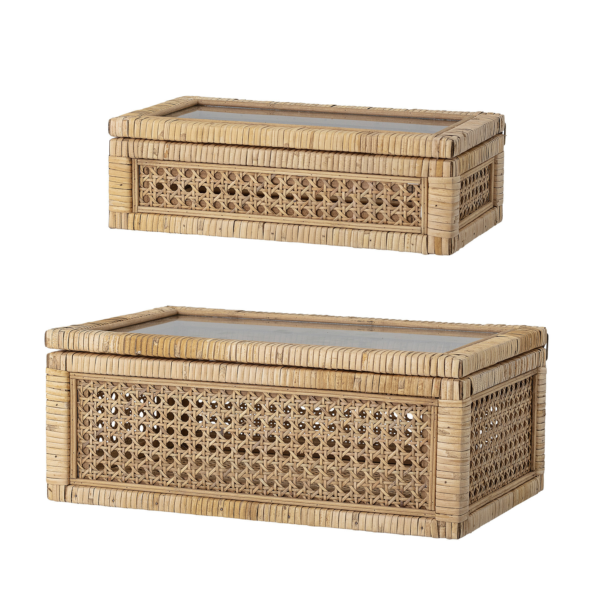 Bloomingville Rattan storage boxes set of 2 LIVING AND CO.