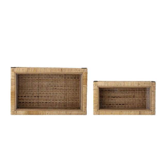 Bloomingville Scatola di immagazzinaggio in rattan - set di 2