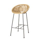 Bloomingville Sgabello da bar Yonne in rattan - naturale
