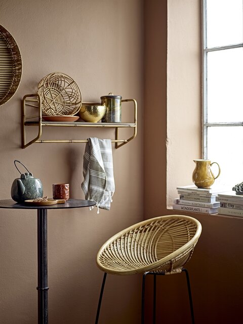 Bloomingville Tabouret de bar Yonne en rotin - naturel