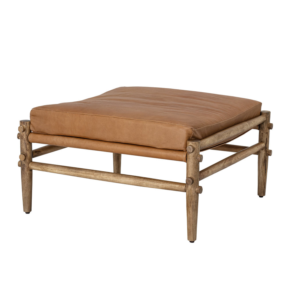 Bloomingville Aysia stool leather natural Bloomingville Aysia stool leather natural