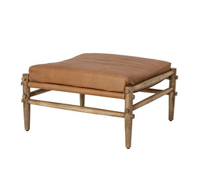 Bloomingville Aysia stool leather natural Bloomingville Aysia stool leather natural