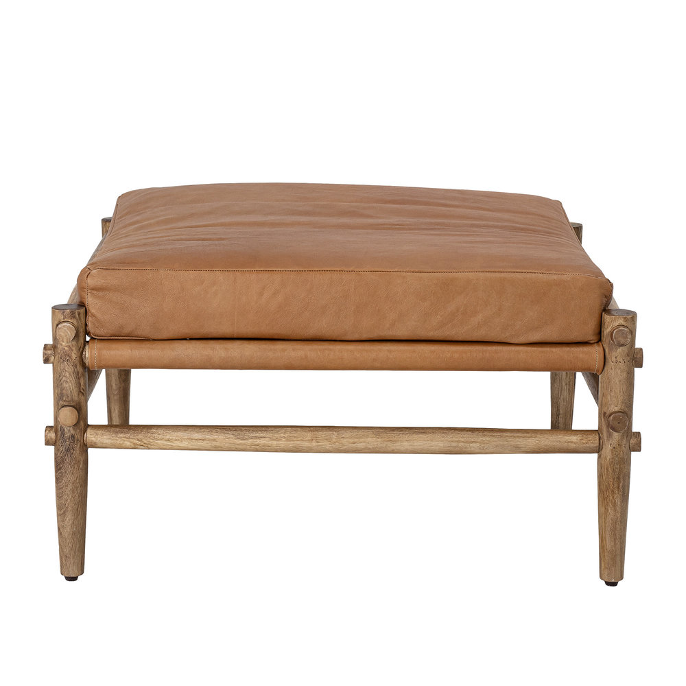 Bloomingville Tabouret Aysia cuir naturel Bloomingville Tabouret Aysia cuir naturel