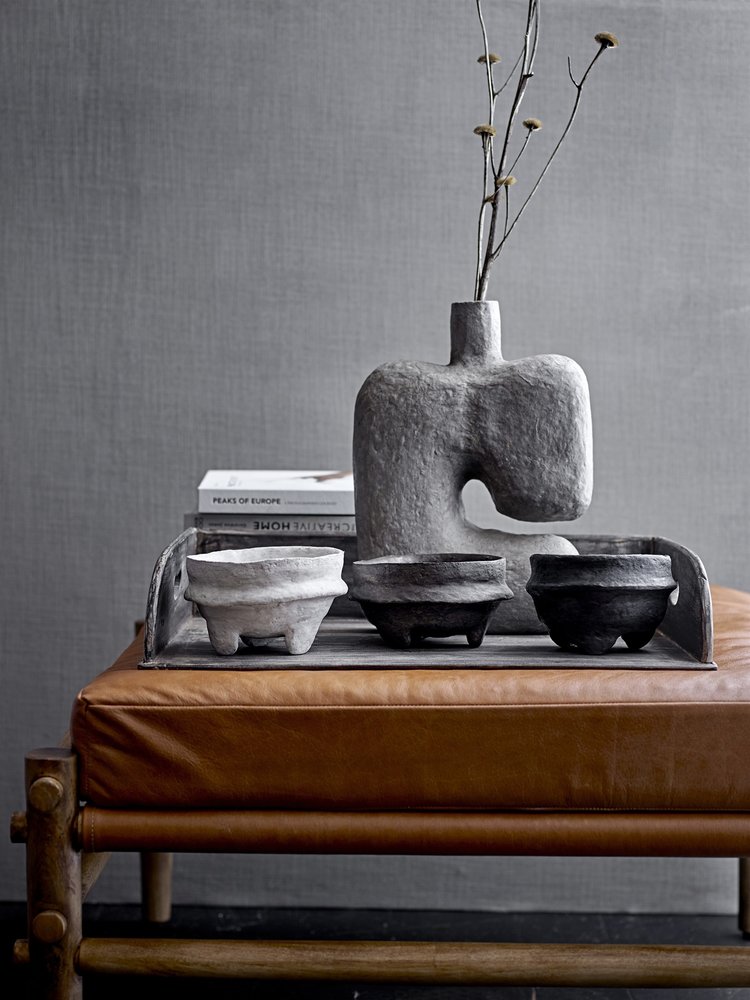 Bloomingville Aysia stool leather natural Bloomingville Aysia stool leather natural