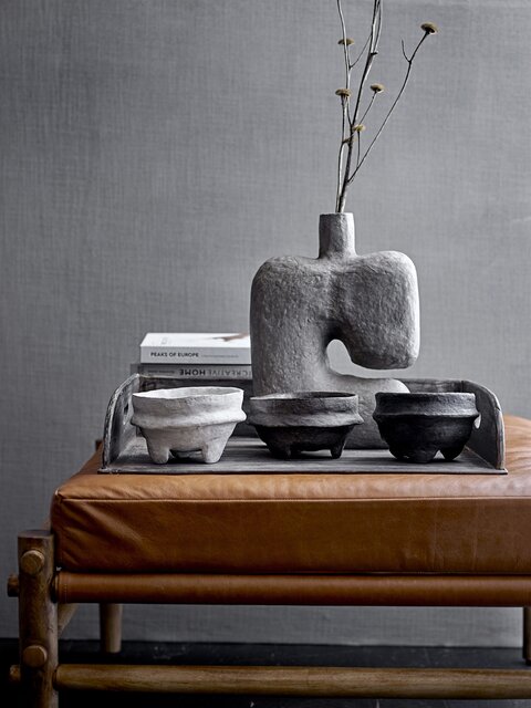 Bloomingville Taburete Aysia cuero natural