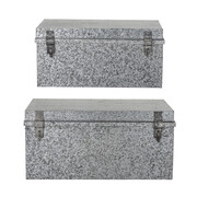 Bloomingville Aufbewahrungsboxen mit Deckel Metall - Silber 2er Set