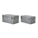 Bloomingville Aufbewahrungsboxen mit Deckel Metall - Silber 2er Set