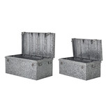 Bloomingville Opbergdozen met deksel metaal - zilver set van 2 stuks Bloomingville Opbergdozen met deksel metaal - zilver set van 2 stuks