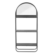 Bloomingville Mirror with shelves metal - black