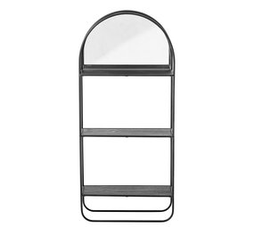 Bloomingville Mirror with shelves metal - black Bloomingville Mirror with shelves metal - black