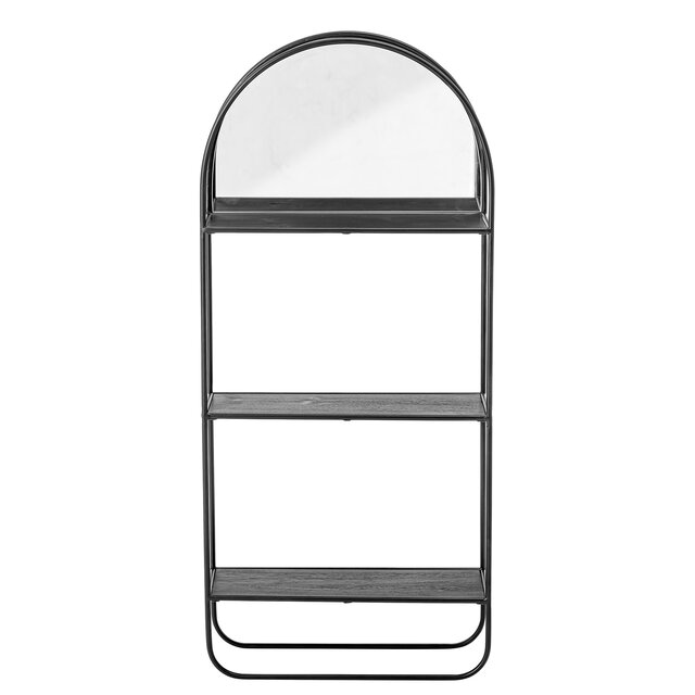 Bloomingville Mirror with shelves metal - black