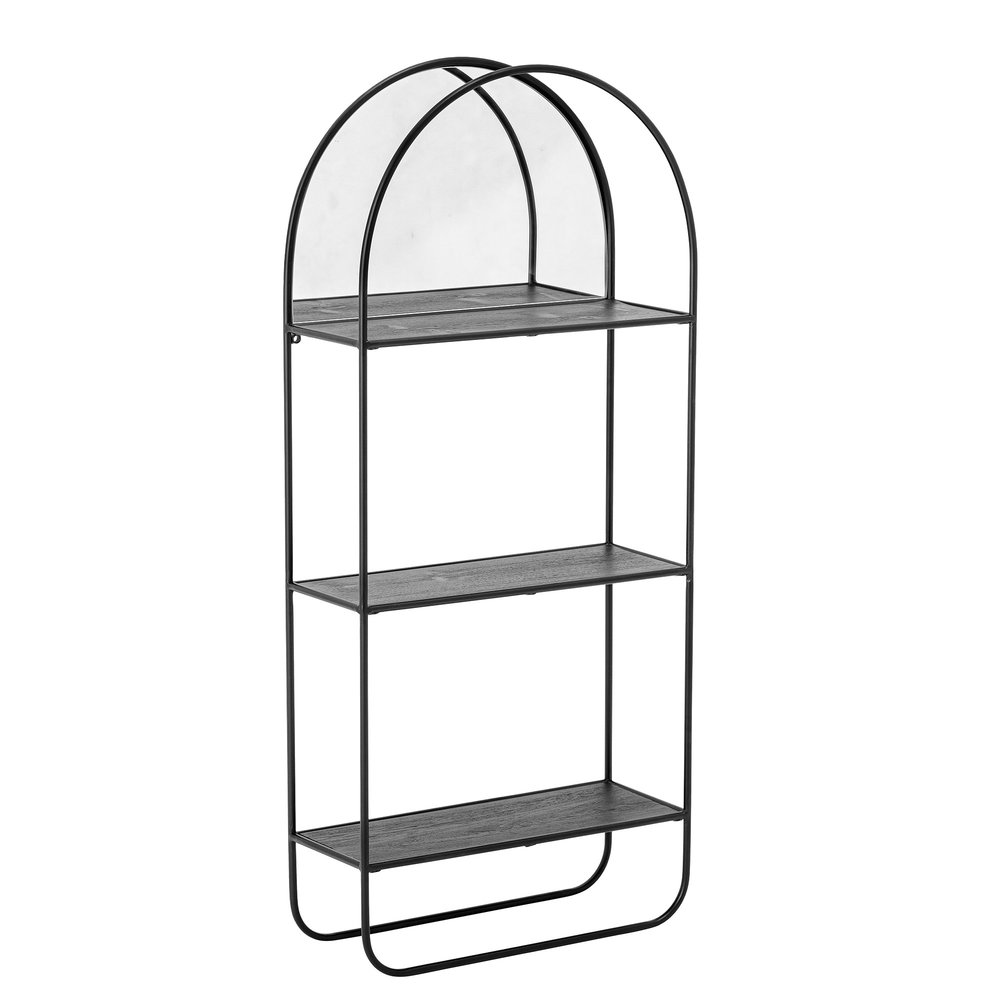 Bloomingville Mirror with shelves metal - black