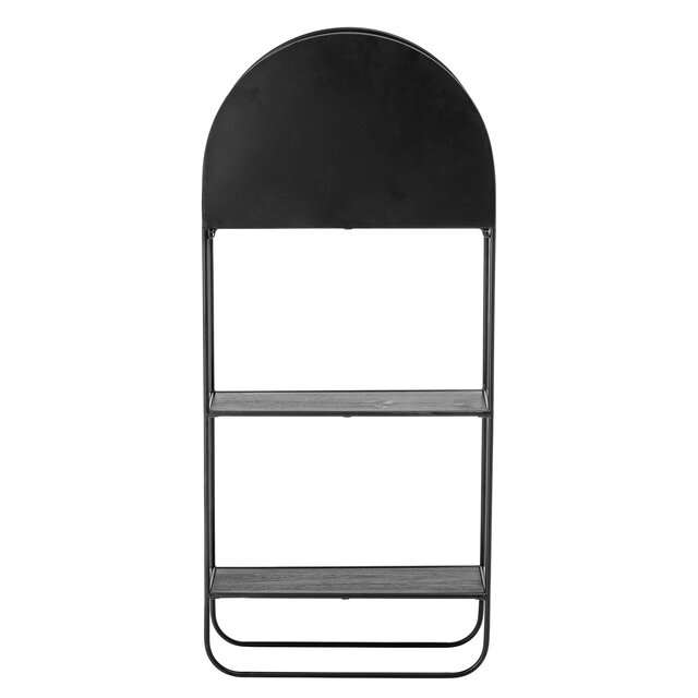 Bloomingville Espejo con estantes metal - negro