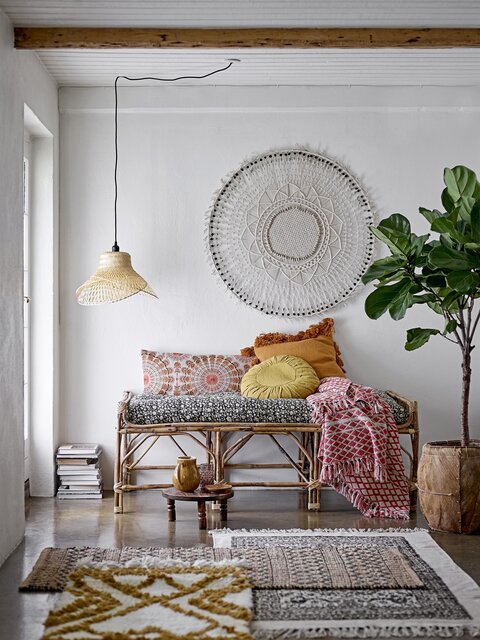 Bloomingville Tapis en coton - noir