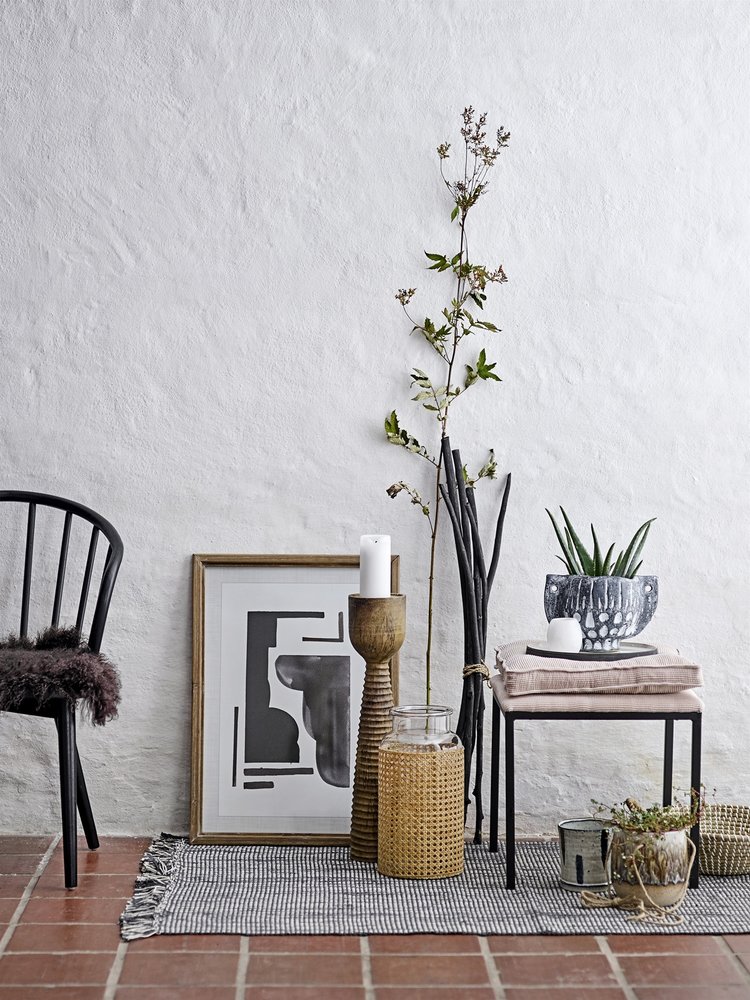 Bloomingville Tapis en coton - gris